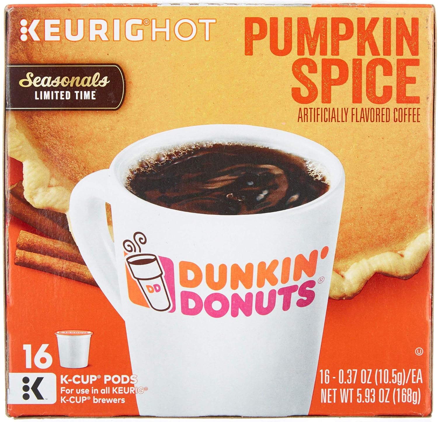 Dunkin Donuts Original Flavor Coffee K-Cups For Keurig K Cup Brewers (16 Count)