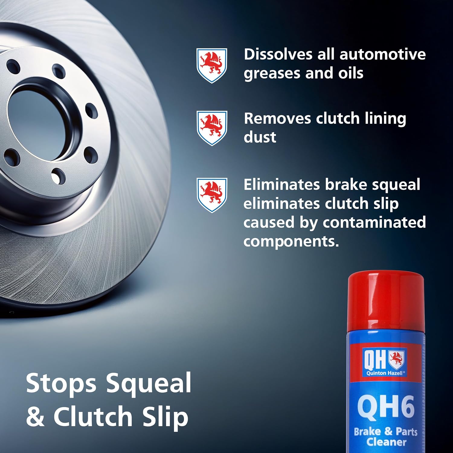 Quinton Hazell QH6 Brake Cleaner Spray Can 20.3 fl oz, Non-Chlorinated | Fast Drying Automotive Brake Parts Cleaner, High Strength Formula for Professional and DIY Use