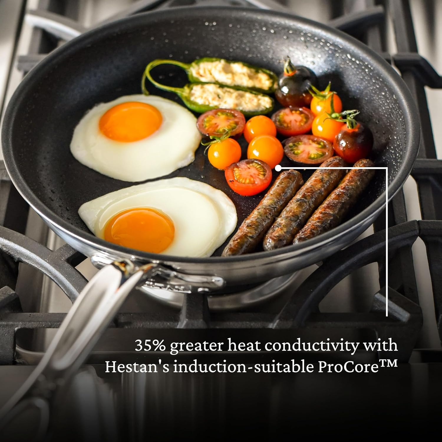 Hestan ProBond Forged TITUM - Professional Clad Stainless Steel, Nonstick, Frying Pan, (8.5-Inch), Induction Compatible, Made without PFOAs
