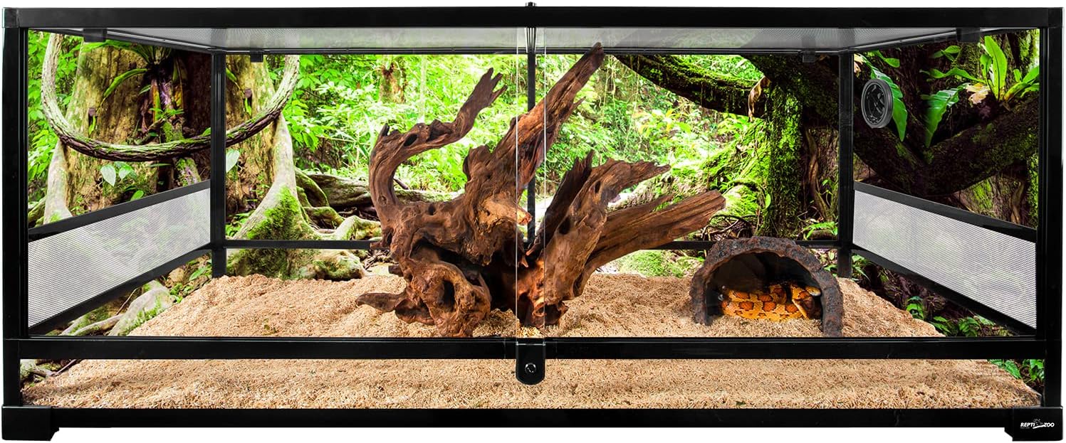 REPTI ZOO 85 Gallon Large Reptile Tank, Wide & Tall Tempered Glass Large Reptile Terrarium 47.2" x 17.7"x 23.6" for Tortoise Snake