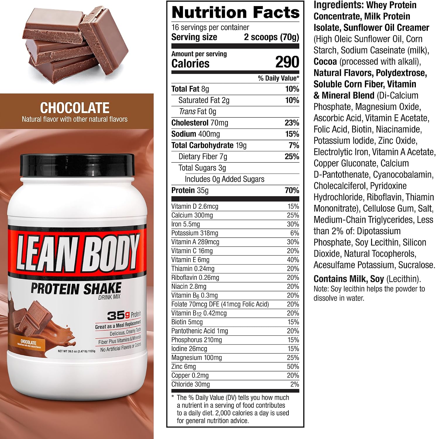 Labrada Nutrition Lean Body Hi-Protein Shake, Strawberry, 2.47-Pound Tub Strawberry Packaging May Vary