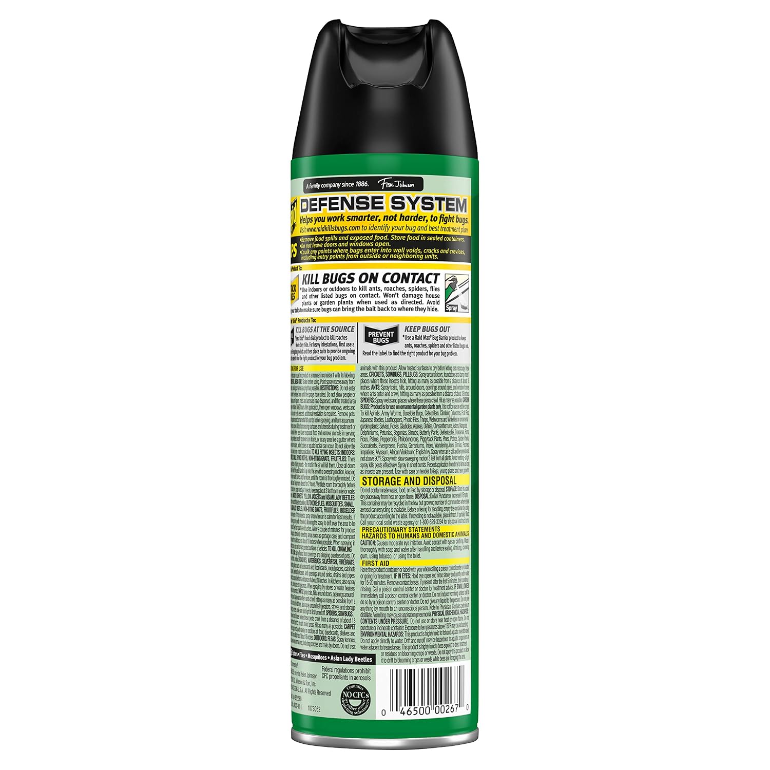 Raid House & Garden Bug Killer Aerosol Kills Bugs on Contact Won’t Harm Plants Indoor and Outdoor Use 11 Ounce (Pack of 1)