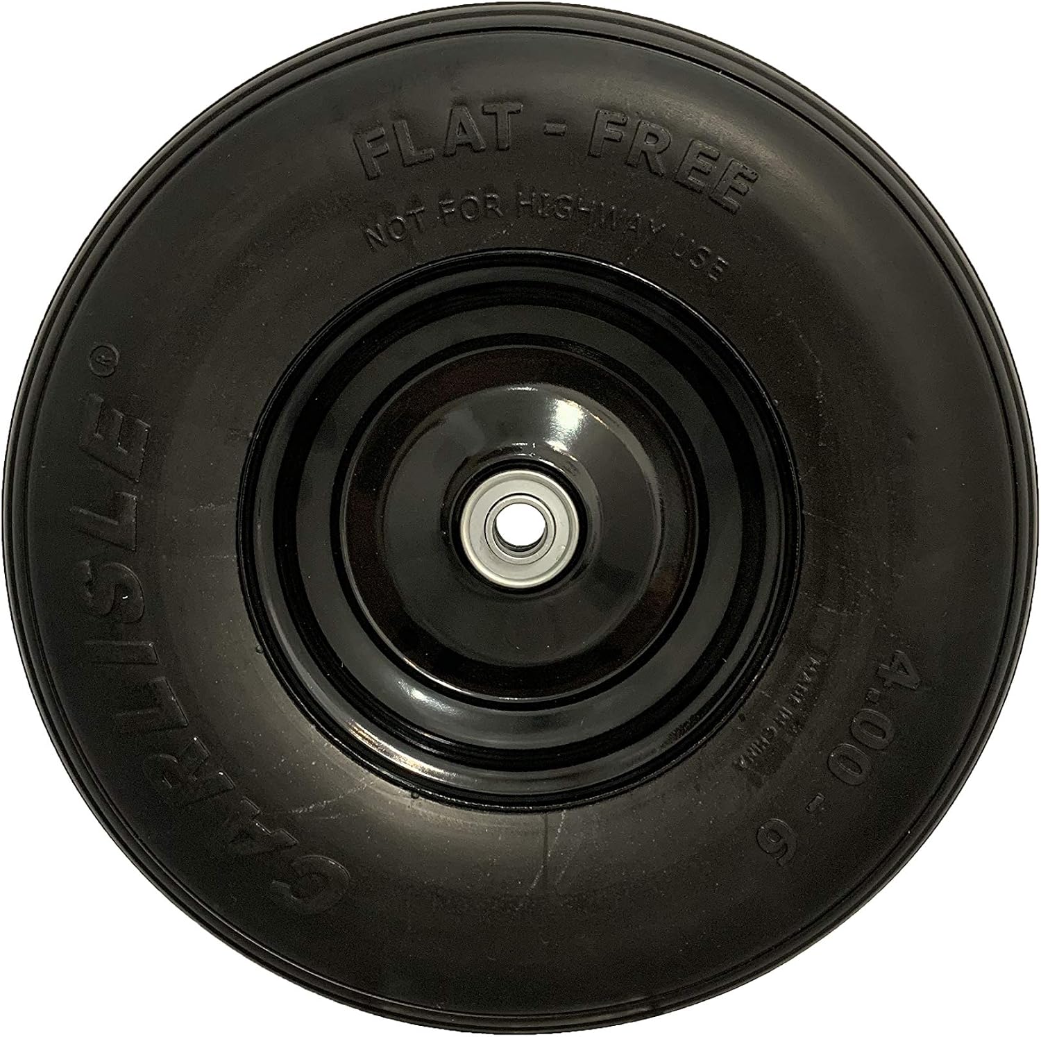 Easy Fit 4.00-6 Flat-Free Wheel Assembly for Residential Wheelbarrow