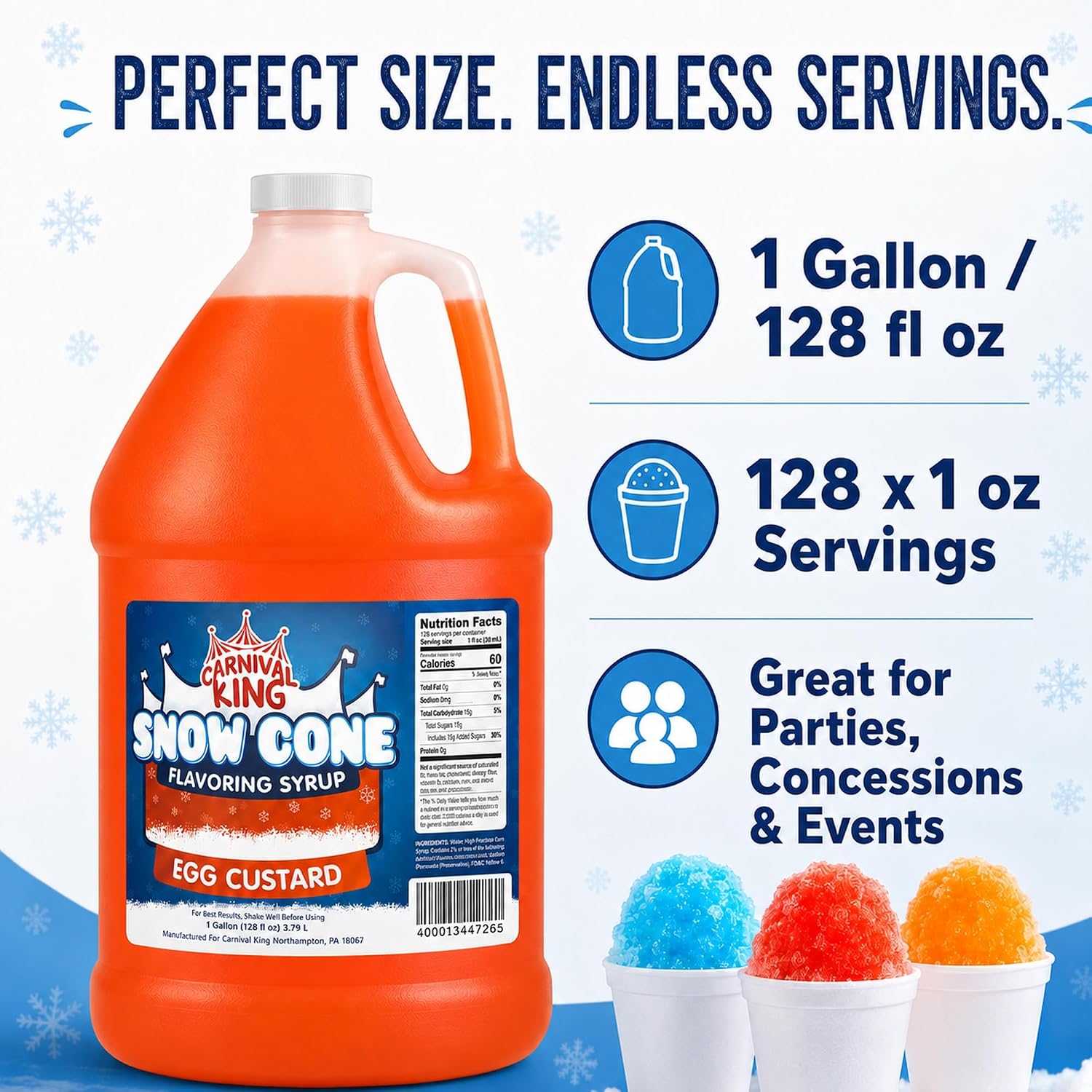Egg Custard Snow Cone Flavoring Syrup