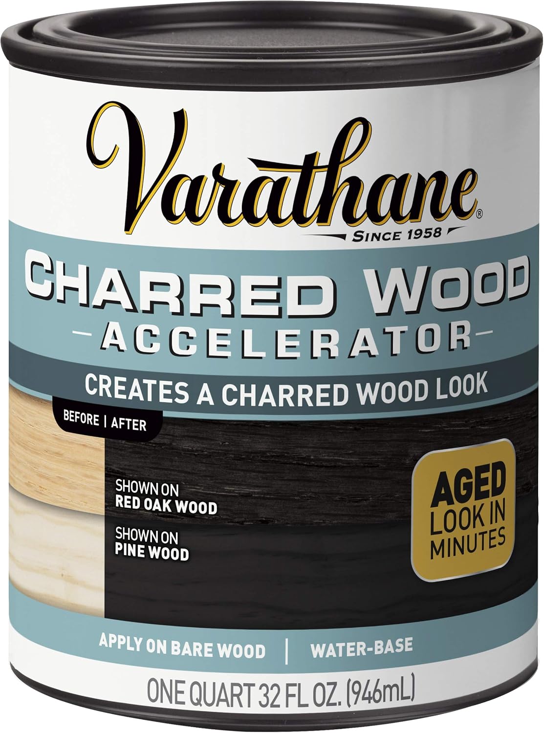 Varathane Weathered Wood Gray Accelerator | Aged Wood Effect, Rustic & Reclaimed Appearance, Interior Furniture, Décor & DIY Projects, Quart