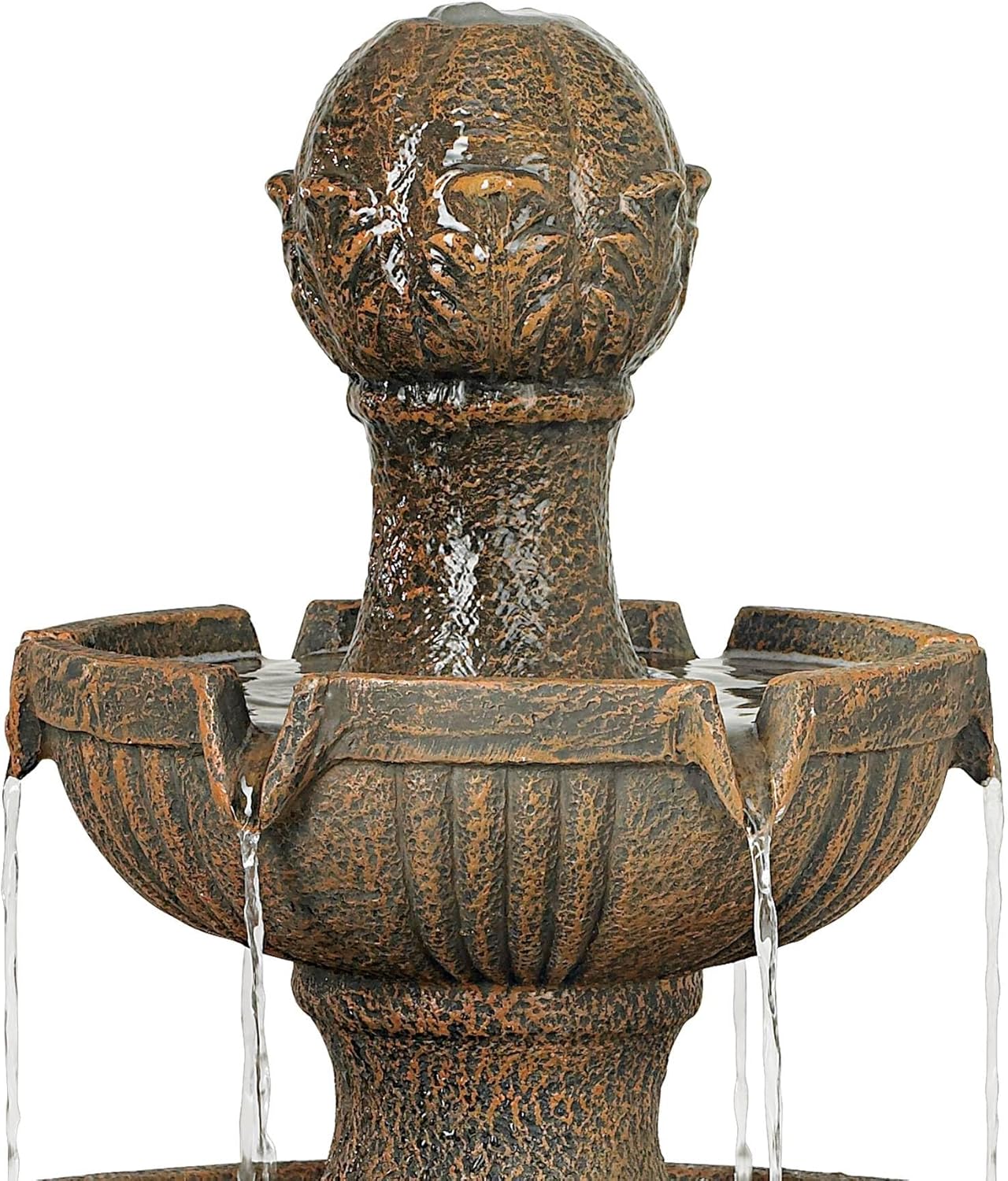 John Timberland Ravenna 43" Large Italian Garden Tiered Outdoor Fountain | Indoor Decor Faux Stone Floor Standing Waterfall 3-Tier Basin Tall Water