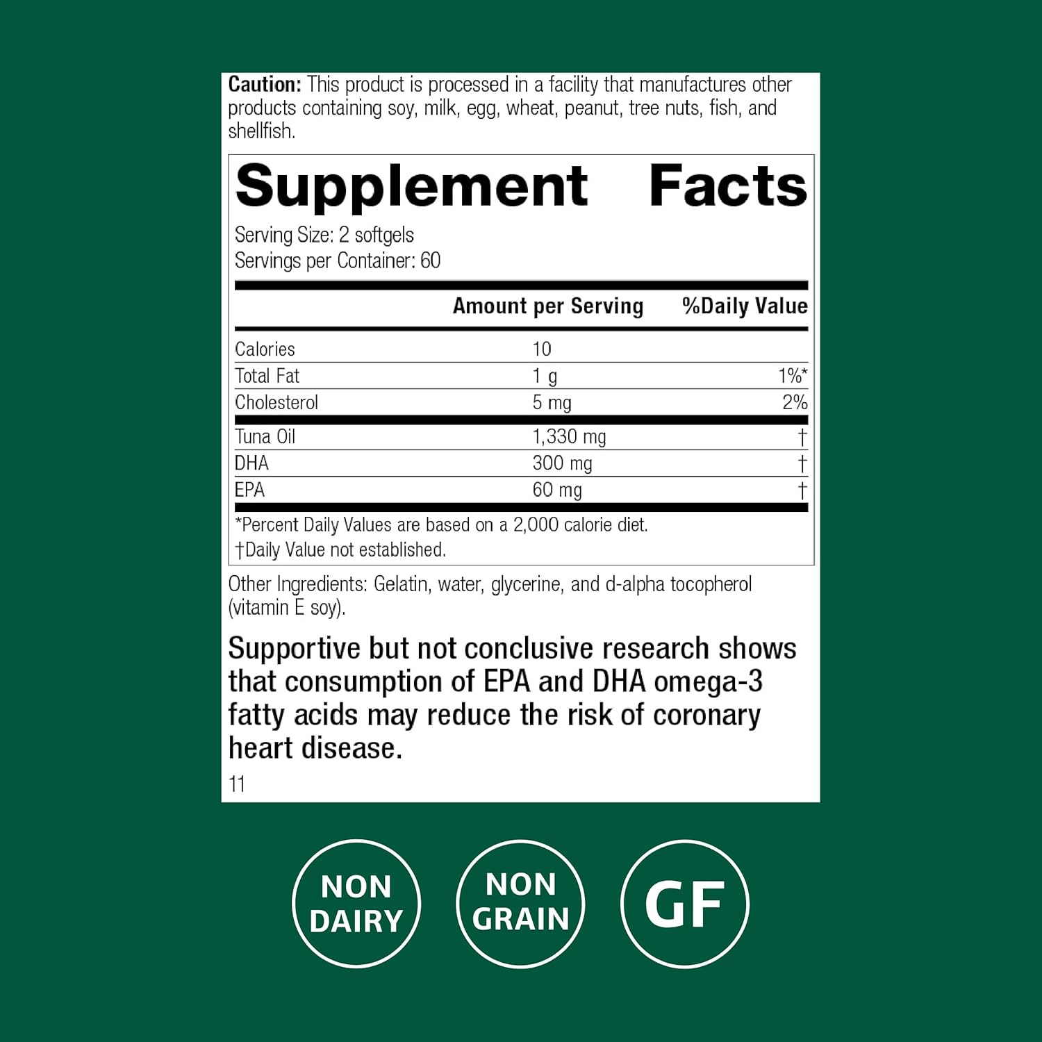 Standard Process Tuna Omega-3 Oil - Brain & Eye Health Support Supplement - Essential Fatty Acid Supplement with Omega-3 - Nutritional Supplement to