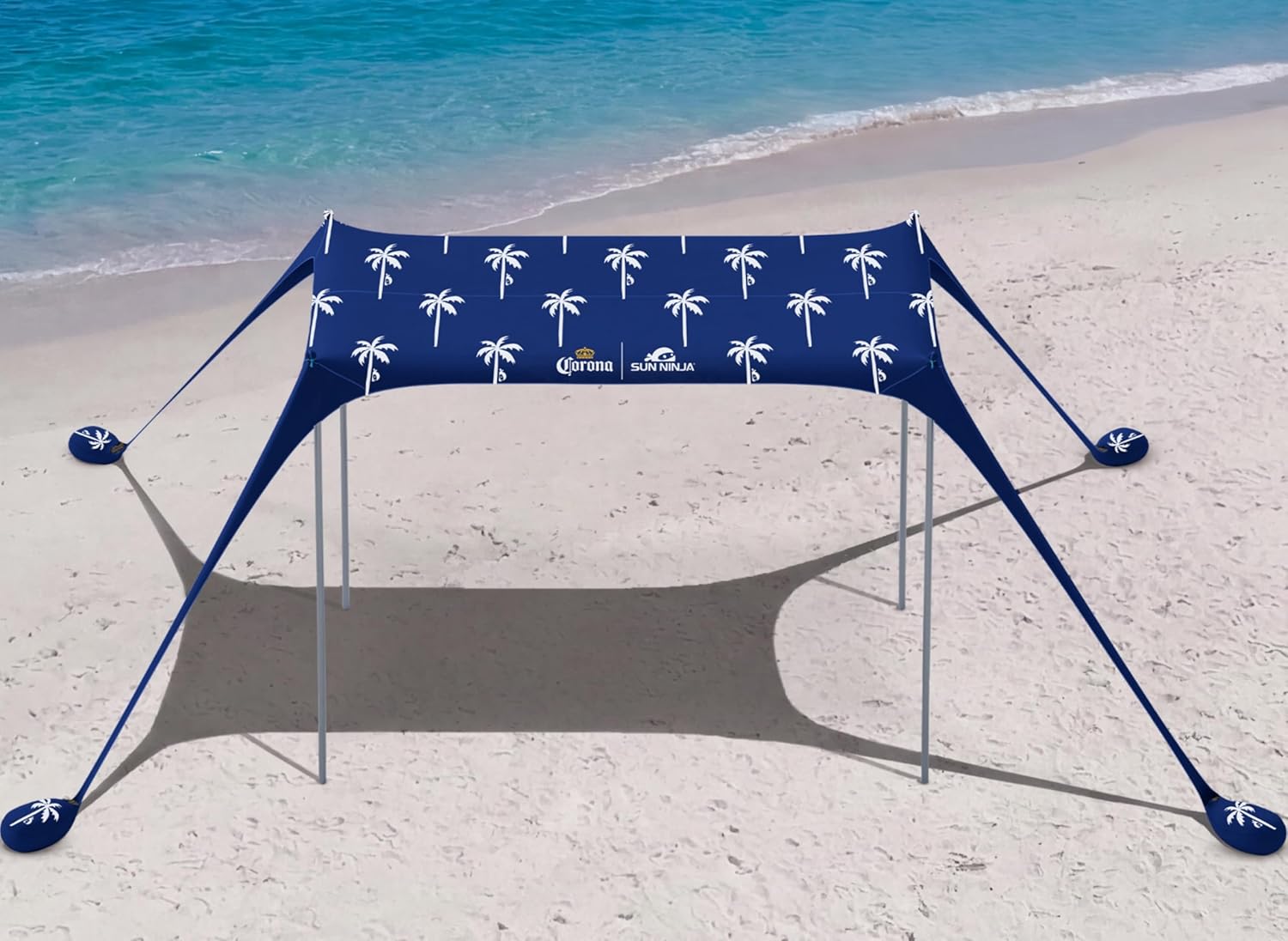 SUN NINJA Beach Tent Sun Shelter, Beach Shade Canopy with UPF50+ Protection