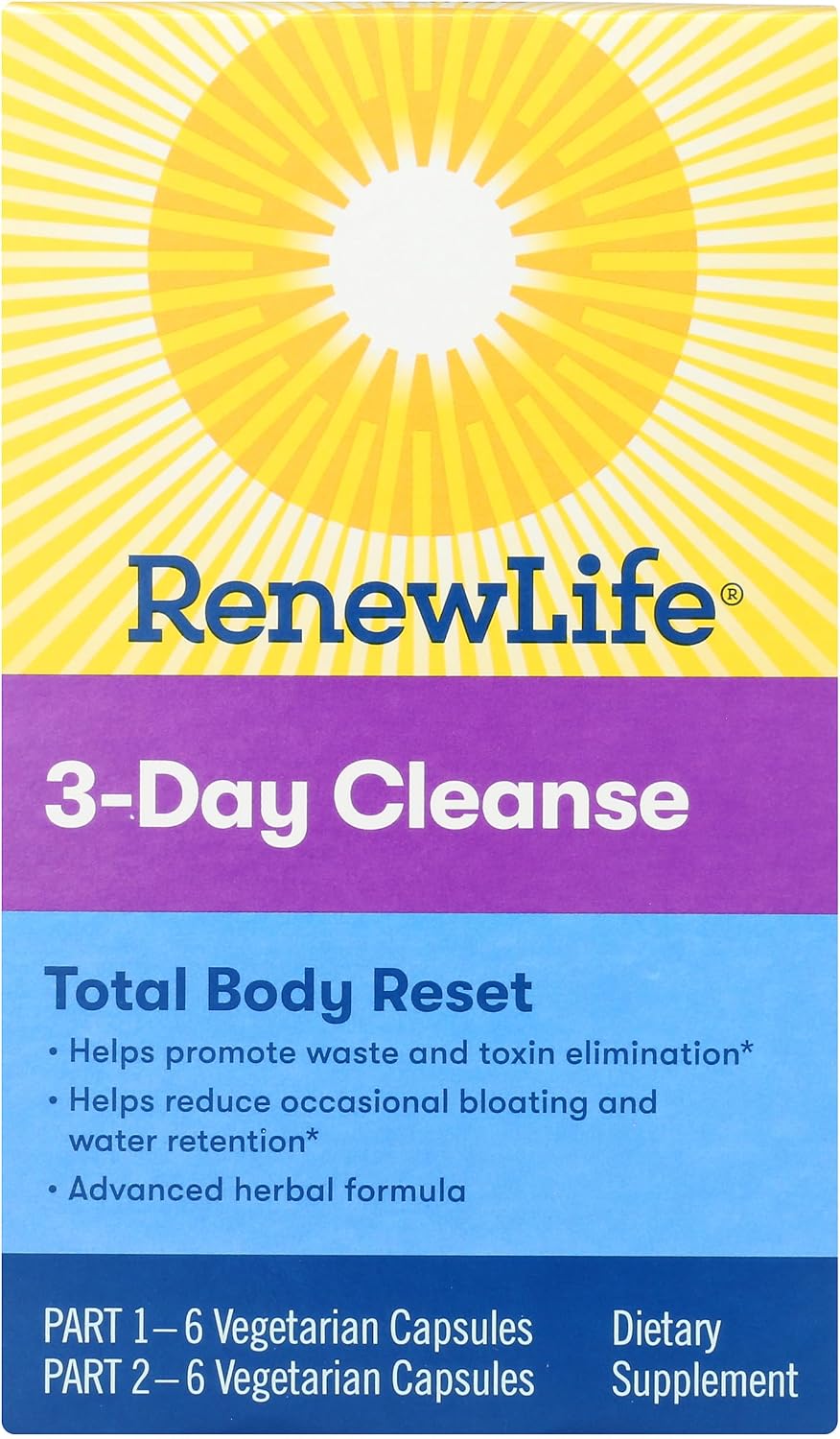 Renew Life Adult Cleanse Total Body Reset, Advanced Herbal Formula - 2-Part, 3-Day Program - Gluten