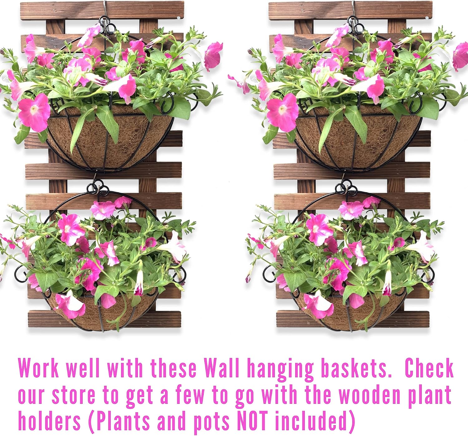 ShopLaLa Wall Planter (60cm, 2 Pack) Hanging Planters for Indoor Plants