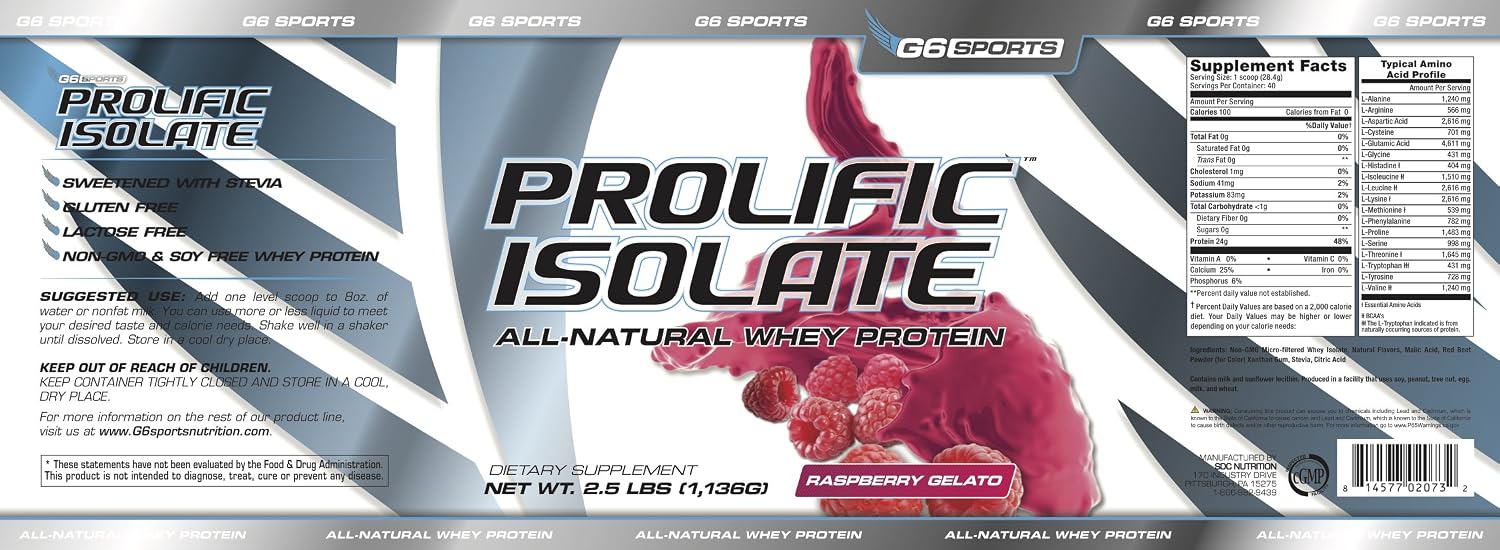 Nutrition Prolific Isolate All Natural Whey Protein Isolate (Gluten Free, Lactose Free, Stevia Sweetened, 25g Protein, 100 Calories) – 2.5lb Jar – Chocolate