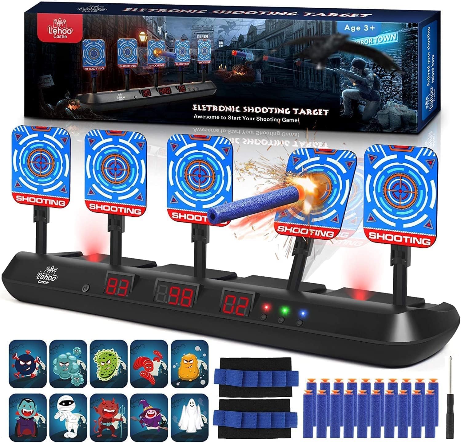 Lehoo Castle Shooting Targets for Nerf Guns, 5 Practice Targets for Kids