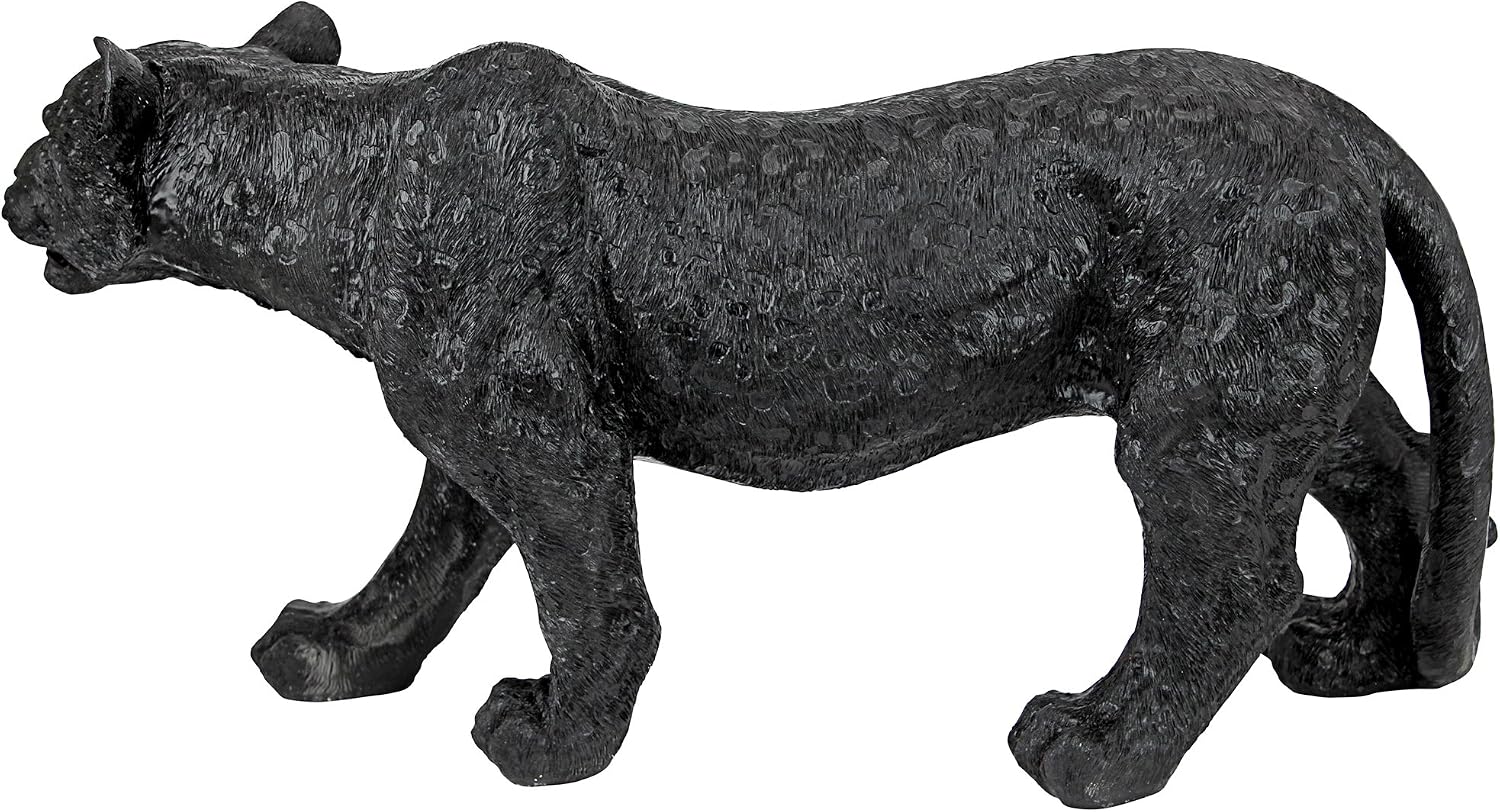 Design Toscano Shadowed Predator Black Panther Garden Statue, Medium 26 Inch, Polyresin, Black