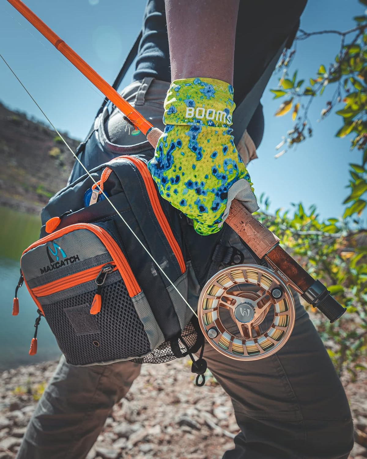 M MAXIMUMCATCH Maxcatch V-Cross Shoulder Bag Multifunction Fishing Sling Pack
