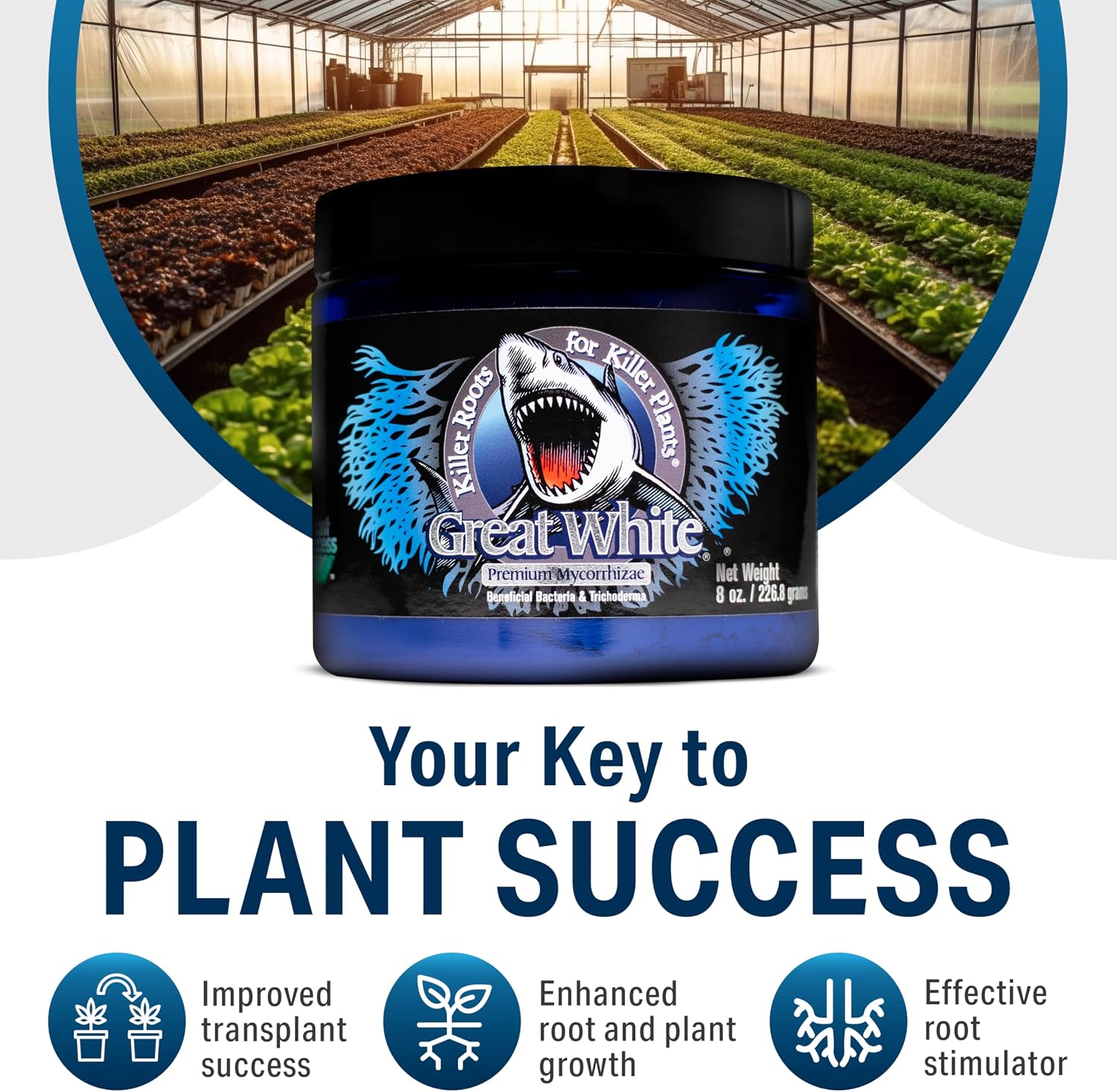 Great White Mycorrhizal Fungi 1 oz, Beneficial Bacteria for Plant Growth, Root Stimulator, Concentrated 3-in-1 Formula by Plant Success (1 oz)