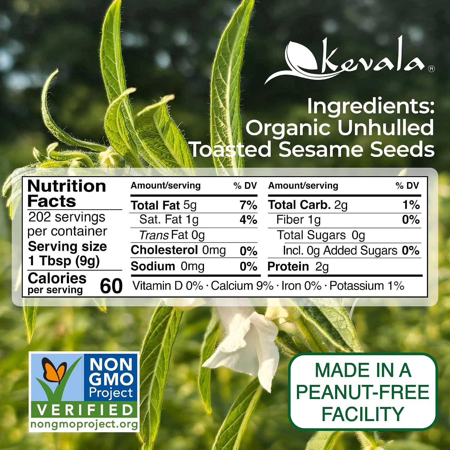 Organic Toasted Sesame Seeds (Unhulled) - 4 lb, Gluten Free Seasoning | Bulk Food Size, Premium Selection Roasted Seeds, Sauce and Dip Ingredient