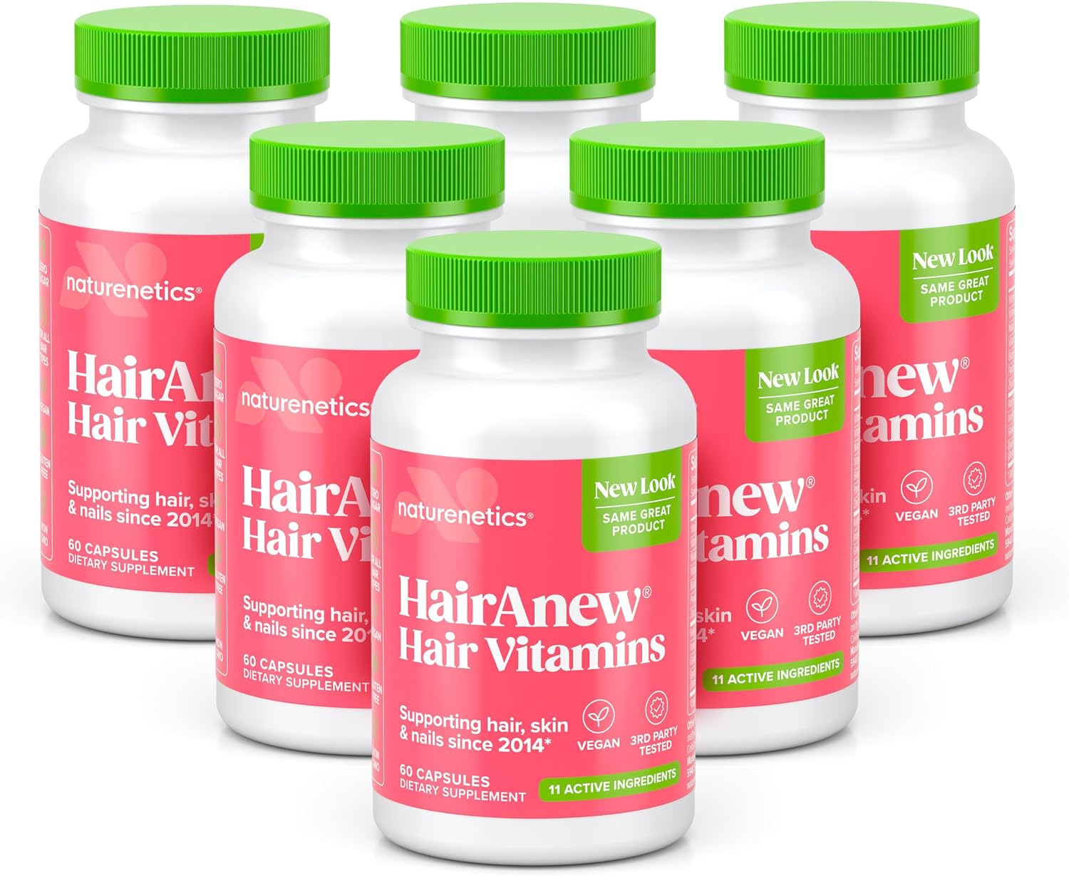 Hair Growth Vitamins for Women & Men - 5000mcg Biotin, 11 Ingredients | Vegan blend with keratin-building nutrients for thicker, fuller hair, plus skin and nail support, 60 capsules