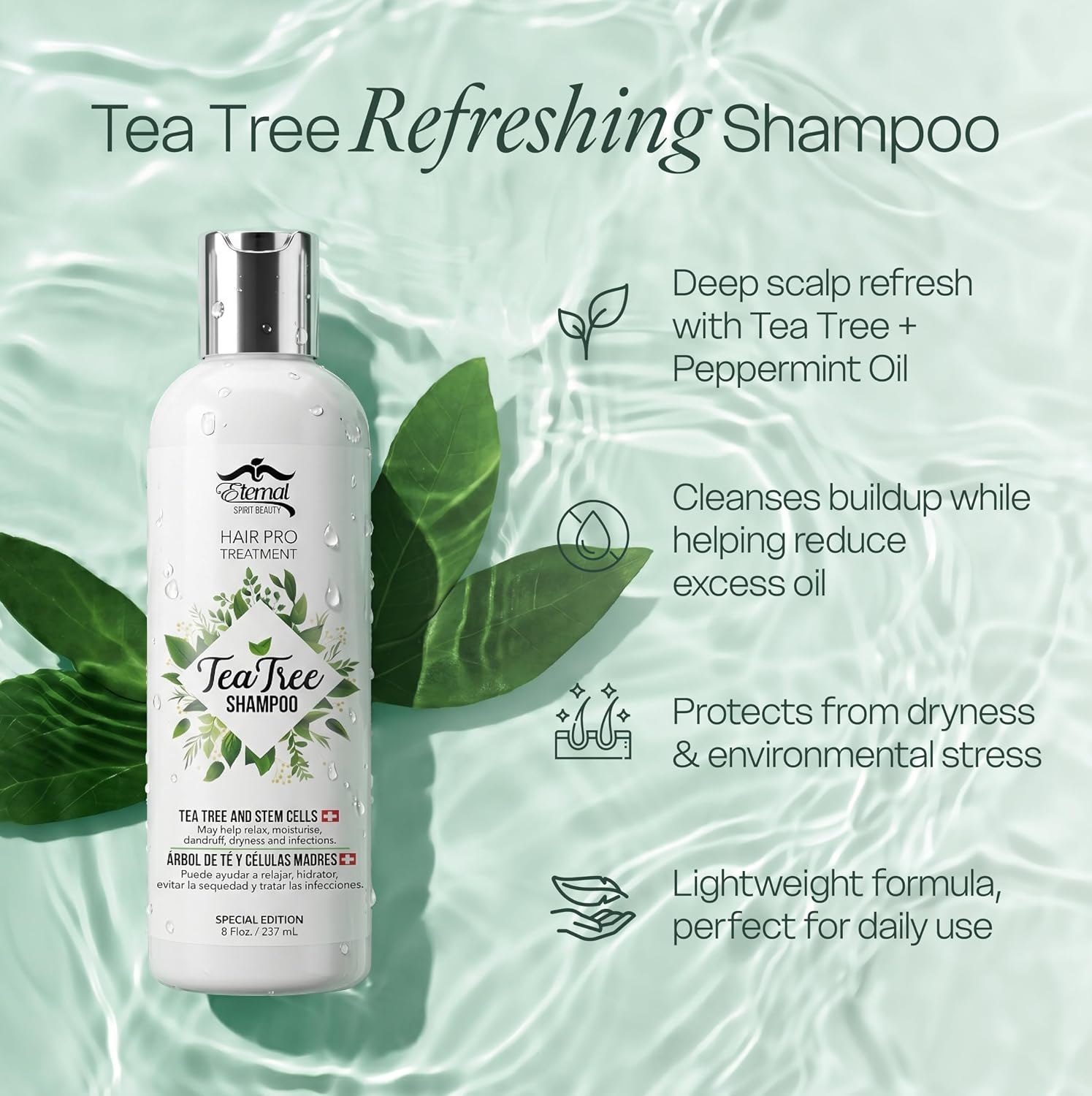 Eternal Spirit Beauty Hair Pro Tea Tree Set – Shampoo & Conditioner with Stem Cells
