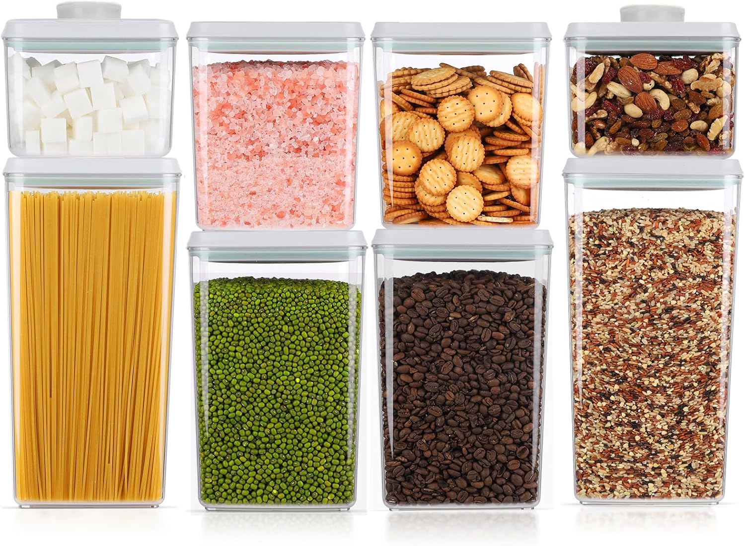 Melovom Pop Food Storage Containers Set Airtight Food Storage Containers with Pop Lids, Kitchen Pantry Organization and Storage, BPA Free, 2 x 2.8Qt