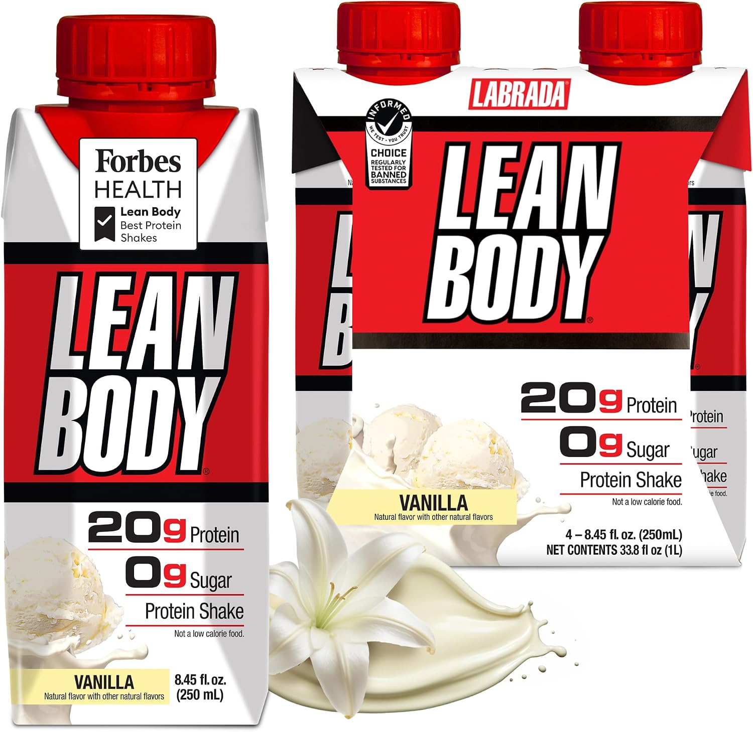 Labrada Lean Body Ready-to-Drink Chocolate Protein Shake, 40g Protein, Whey Blend, 0 Sugar, Gluten Free, 22 Vitamins & Minerals, LABRADA, 17 Fl Oz (Pack of 12)