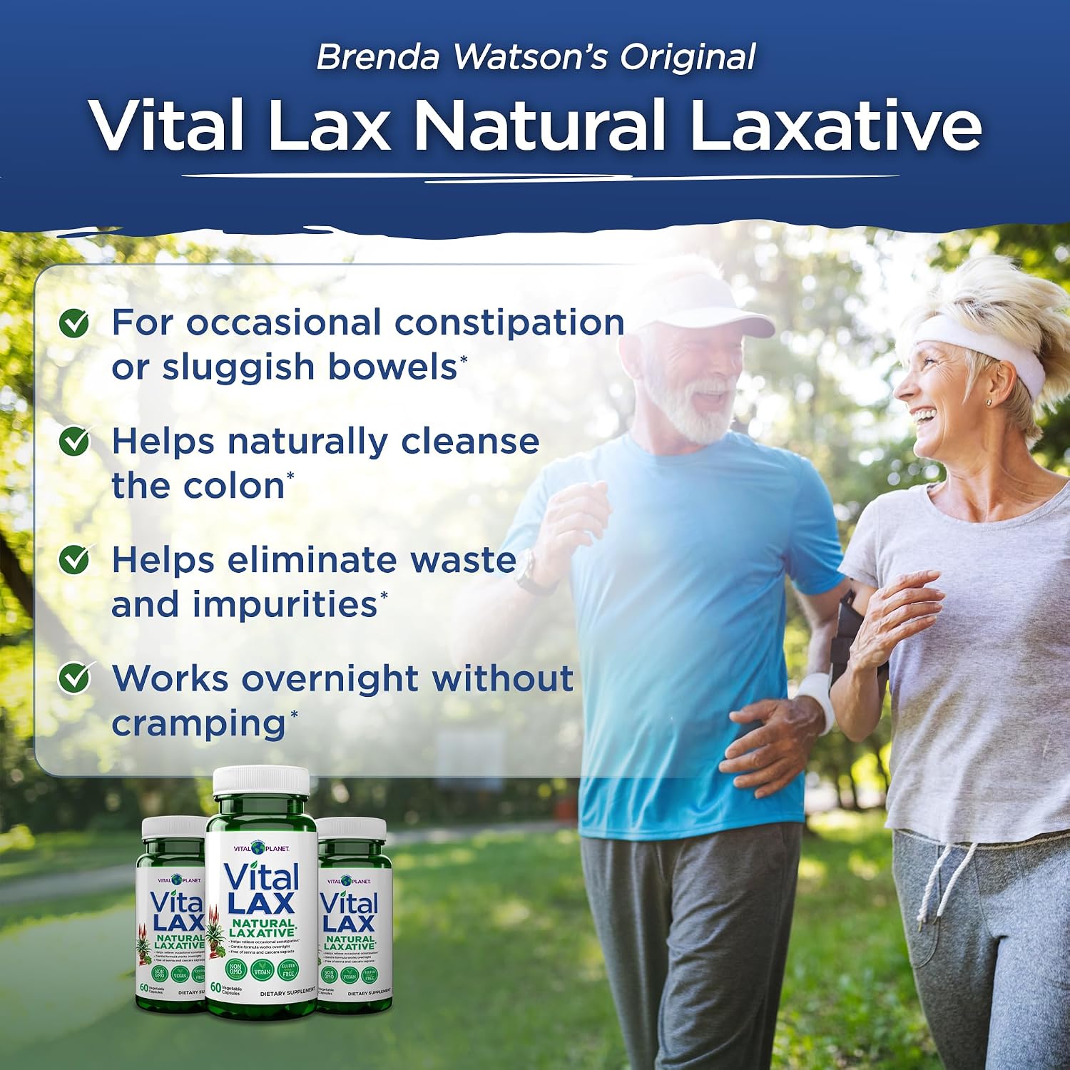 Vital Planet - Vital Lax Natural Laxative Cleanse Supplement for Occasional Constipation, with Magnesium Hydroxide, Slippery Elm, Aloe