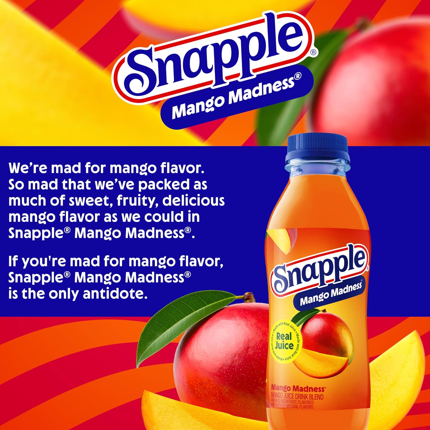 Snapple Apple Juice Drink, 16 Fl Oz Recycled Plastic Bottle, All Natural, No Artificial Flavors Or Sweeteners, Gluten-free, Contains 10% Real Juice 12 Pack