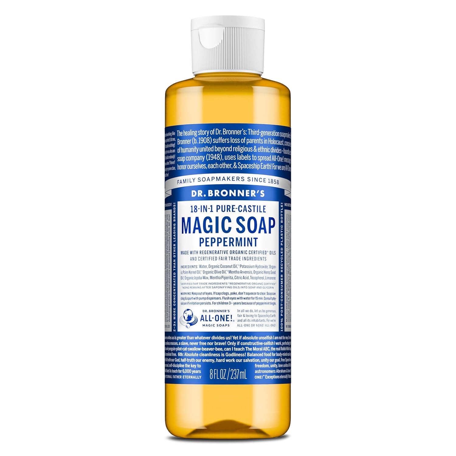 Dr. Bronner's Dr. Bronner Hemp Peppermint Pure Castile Oil Made with Organic Oils Certified - 25 Oz, 1count