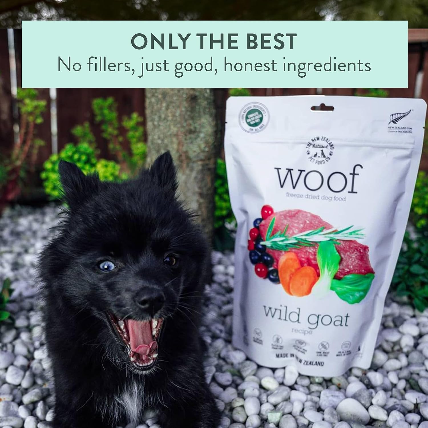 The New Zealand Natural Pet Food Co. Woof Freeze Dried Dog Food - Wild Venison, High Protein, Dog Food Topper & Dog Treats, All Life Stages, 1.76 oz