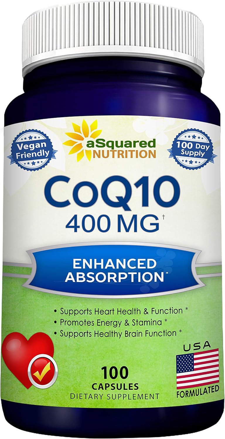 CoQ10 400mg - 200 Capsules - Co Q 10 Supplement - Coenzyme Q10 Pills - CQ10 | Max Strength CoQ 10 - High Absorption Ubiquinone Powder - CO Q-10 Enzyme Vitamin Alternative to Softgels & Gummies