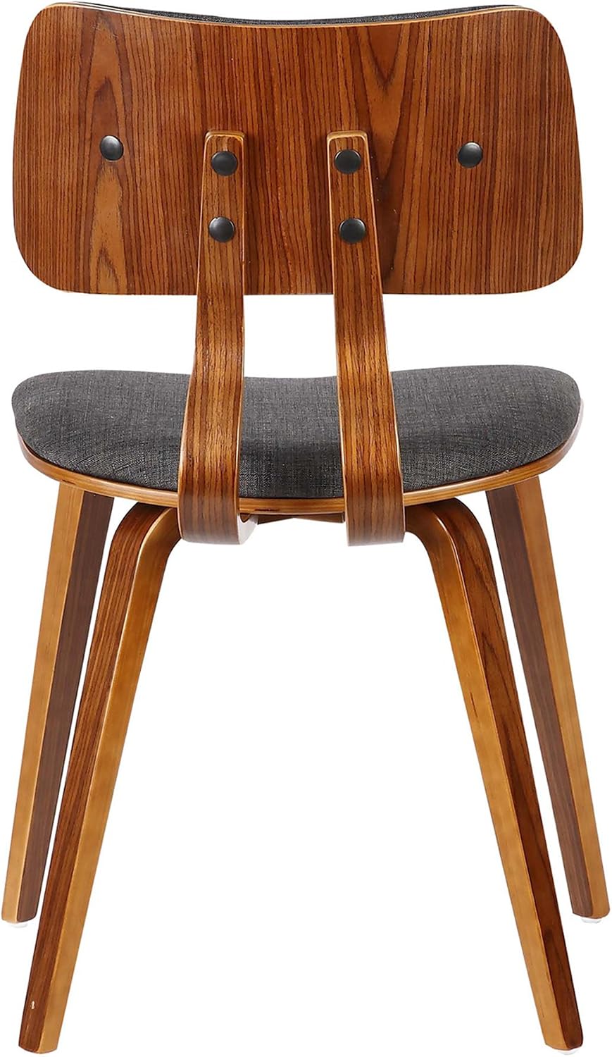 Armen Living Jaguar Dining Chair in Charcoal Fabric and Walnut Wood Finish,Charcoal/Walnut Finish 20D x 18W x 29H in