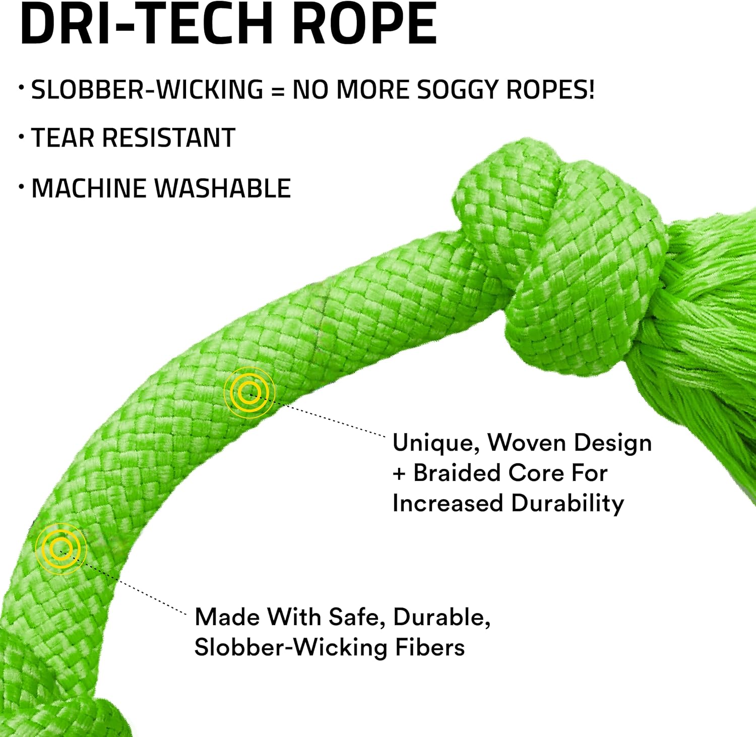 Playology Tug Rope Dog Toys for Large Breed Dogs - Jumbo, Beef Scent