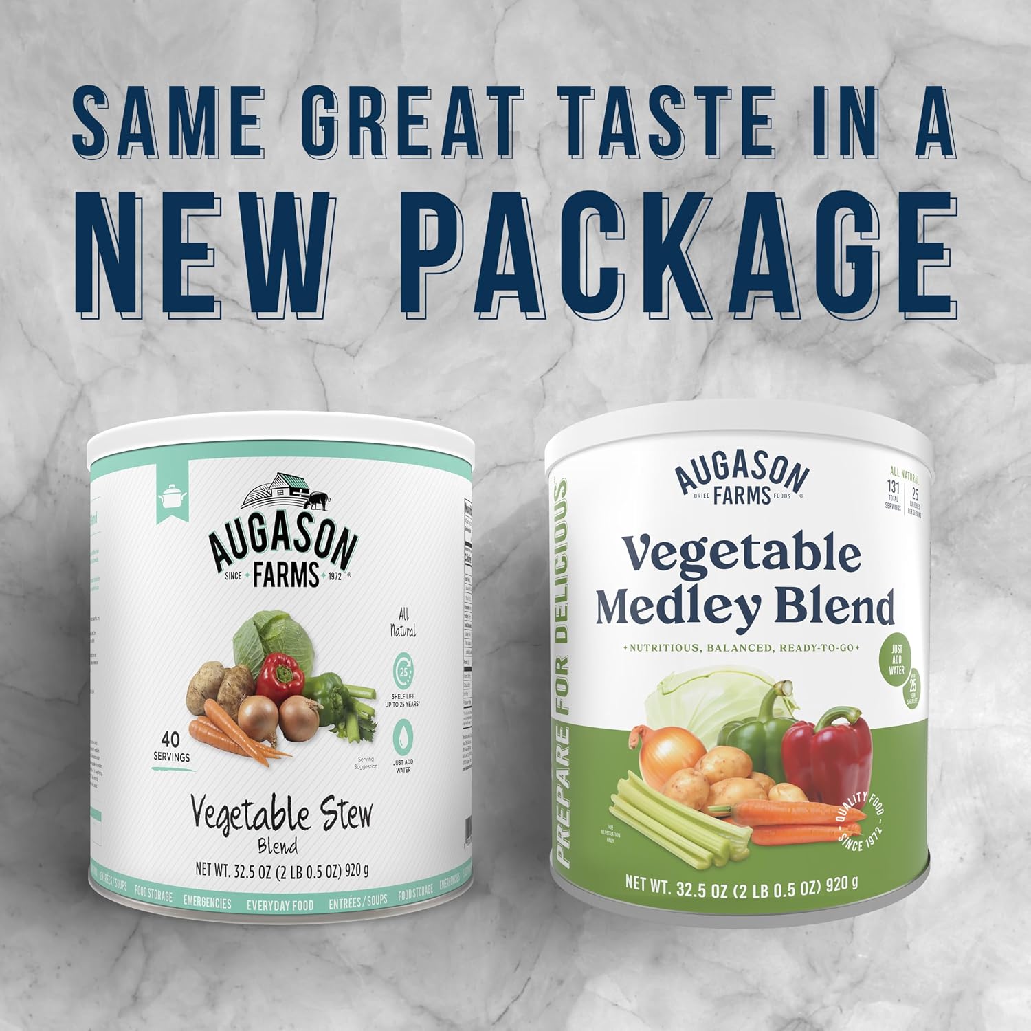 Augason Farms Vegetable Medley Blend Can | 131 Servings, Dehydrated Mixed Veggies, Gluten Free Emergency Food Supply with Long Shelf Life for Survival