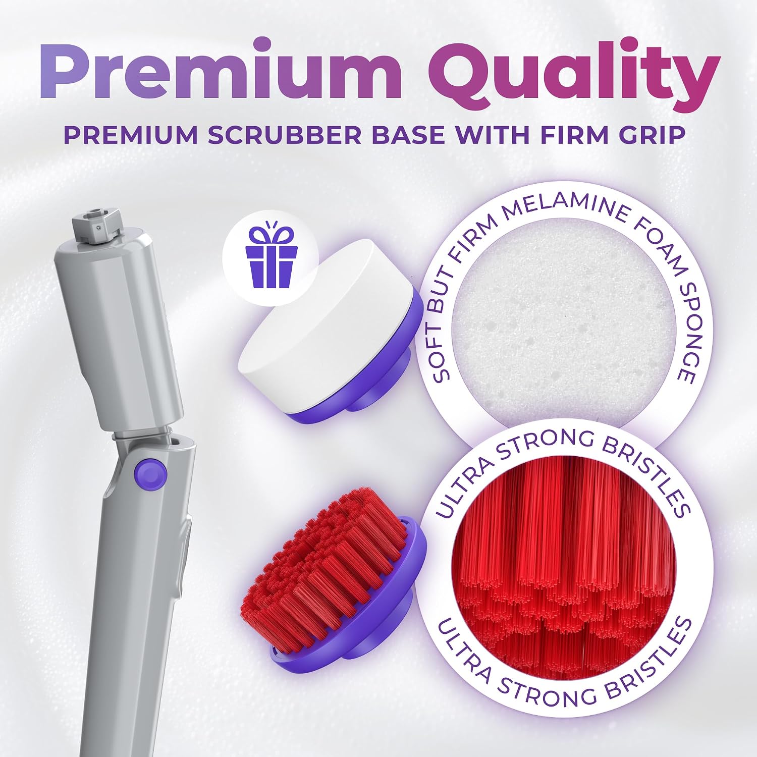 SYNOSHI PRO Electric Spin Scrubber Cordless Cleaning Bathroom Scrubber | Waterproof Shower Cleaning Brush with Adjustable Angles, 2 Speed