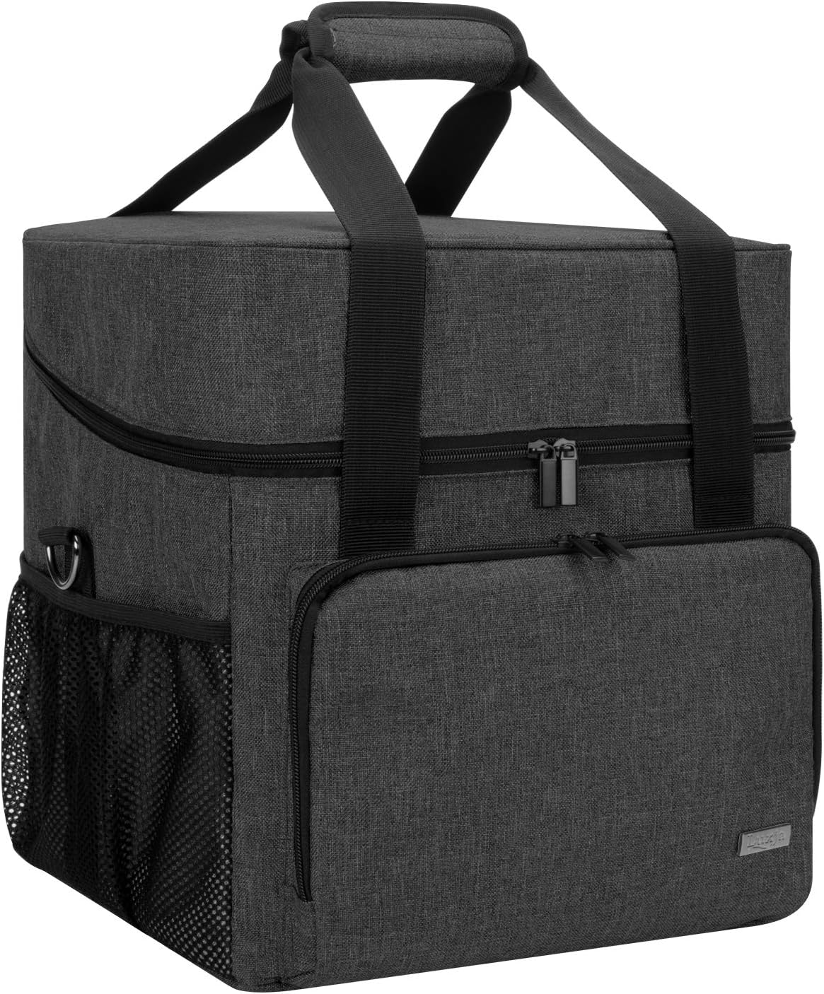 LUXJA Serger Machine Carrying Case with Bottom Wooden Board, Gray