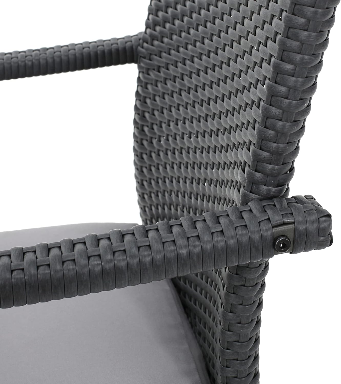 Christopher Knight Home Corsica Outdoor Wicker Dining Chairs with Cushions, 2-Pcs Set, Grey