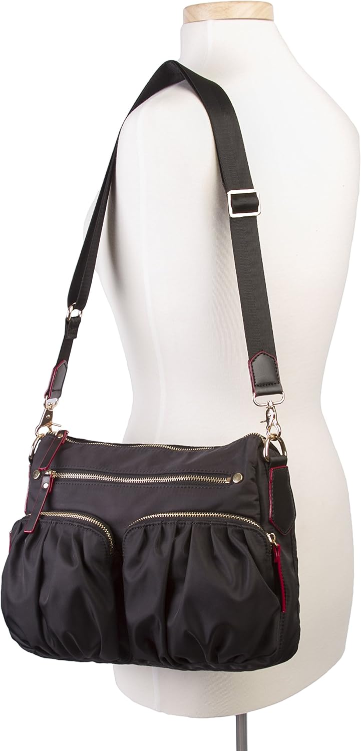 Nylon Crossbody Bag - Premium Lightweight Top-Zip Handbag