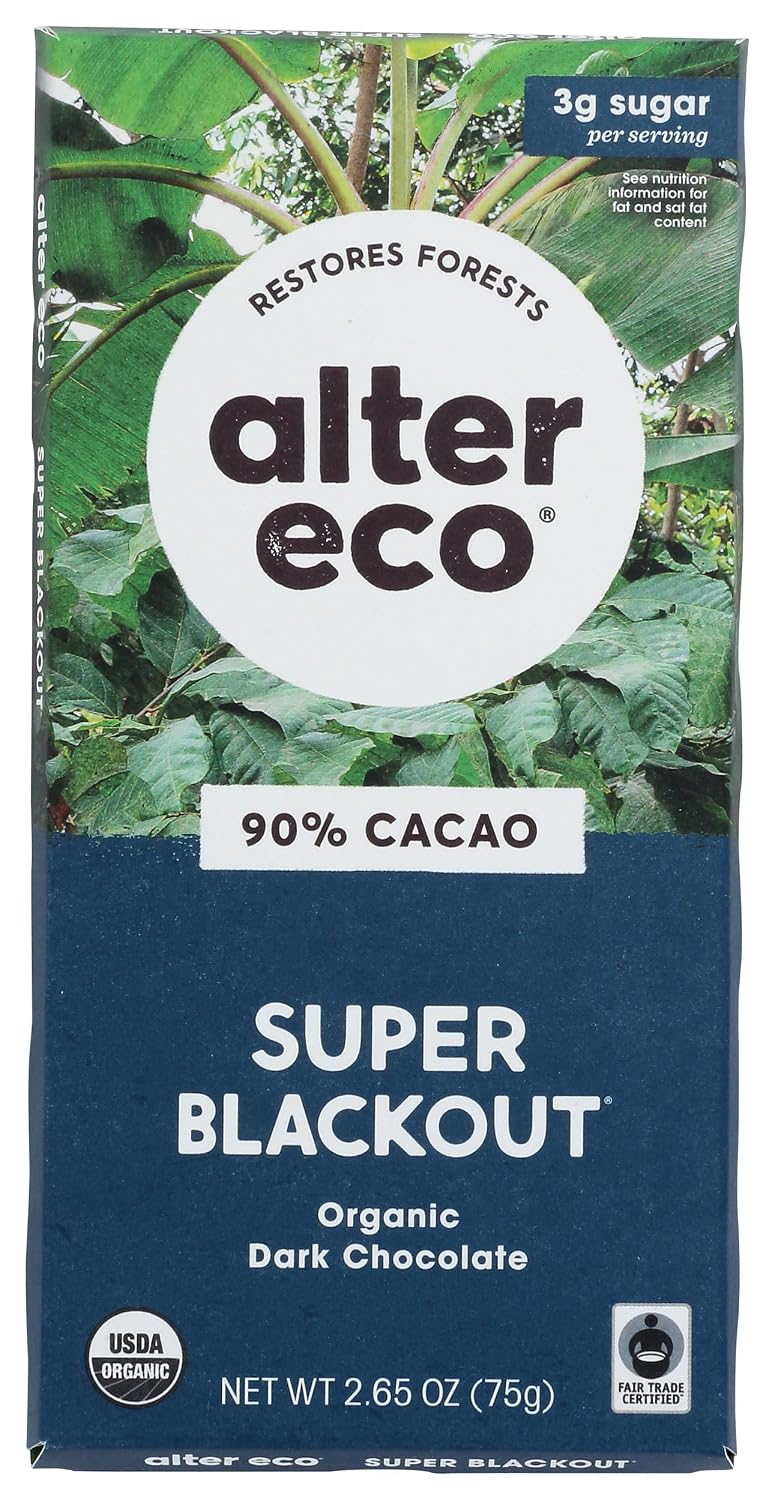 Alter Eco, Bar Chocolate Dark Super Blackout Organic, 2.65 Ounce
