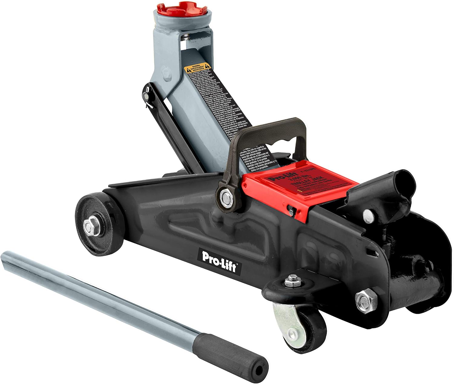 Pro-LifT F-2315PE Grey Hydraulic Trolley Jack Car Lift with Blow Molded Case-3000 LBS Capacity, 12 Inch, Black