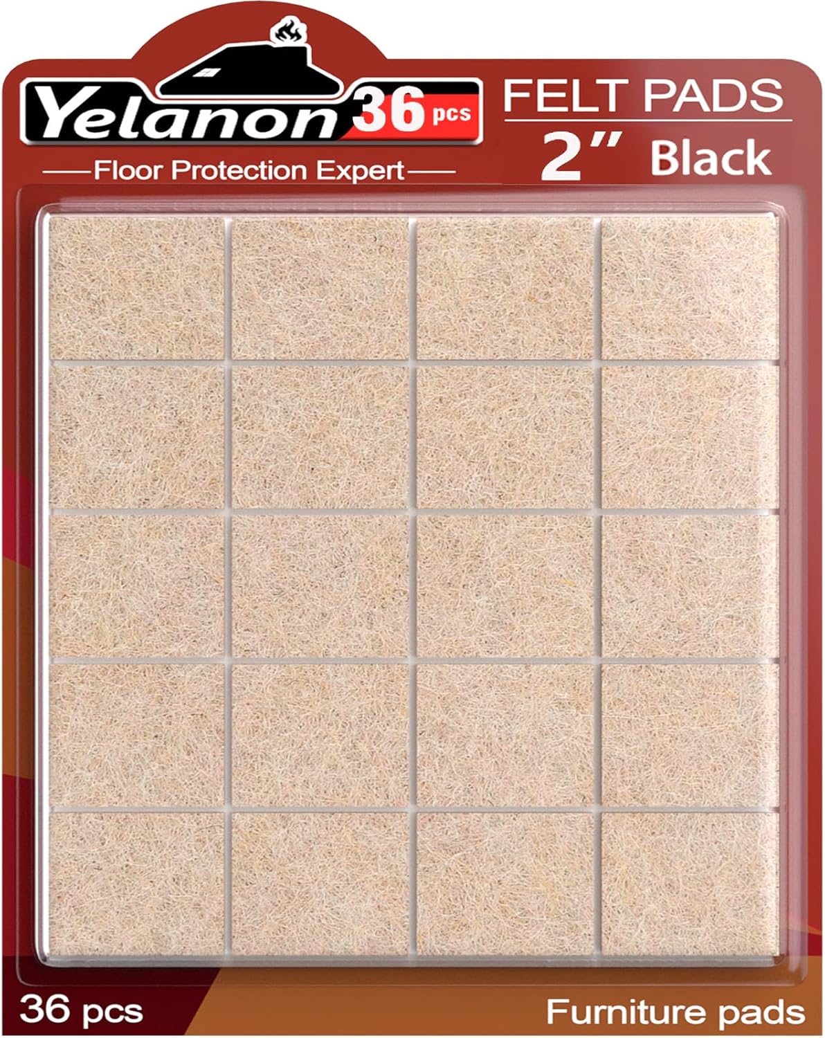 Yelanon Felt Furniture Pads 56 Pcs for Hardwood Floors Brown