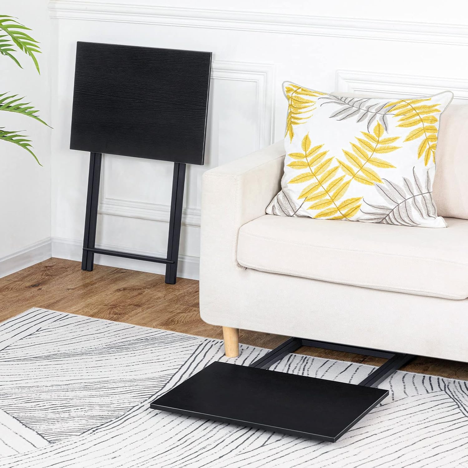 HOOBRO Folding TV Table, TV Tray, Stable Snack Table for Small Space, Portable Sofaside Desk, Easy Assembly and Storage