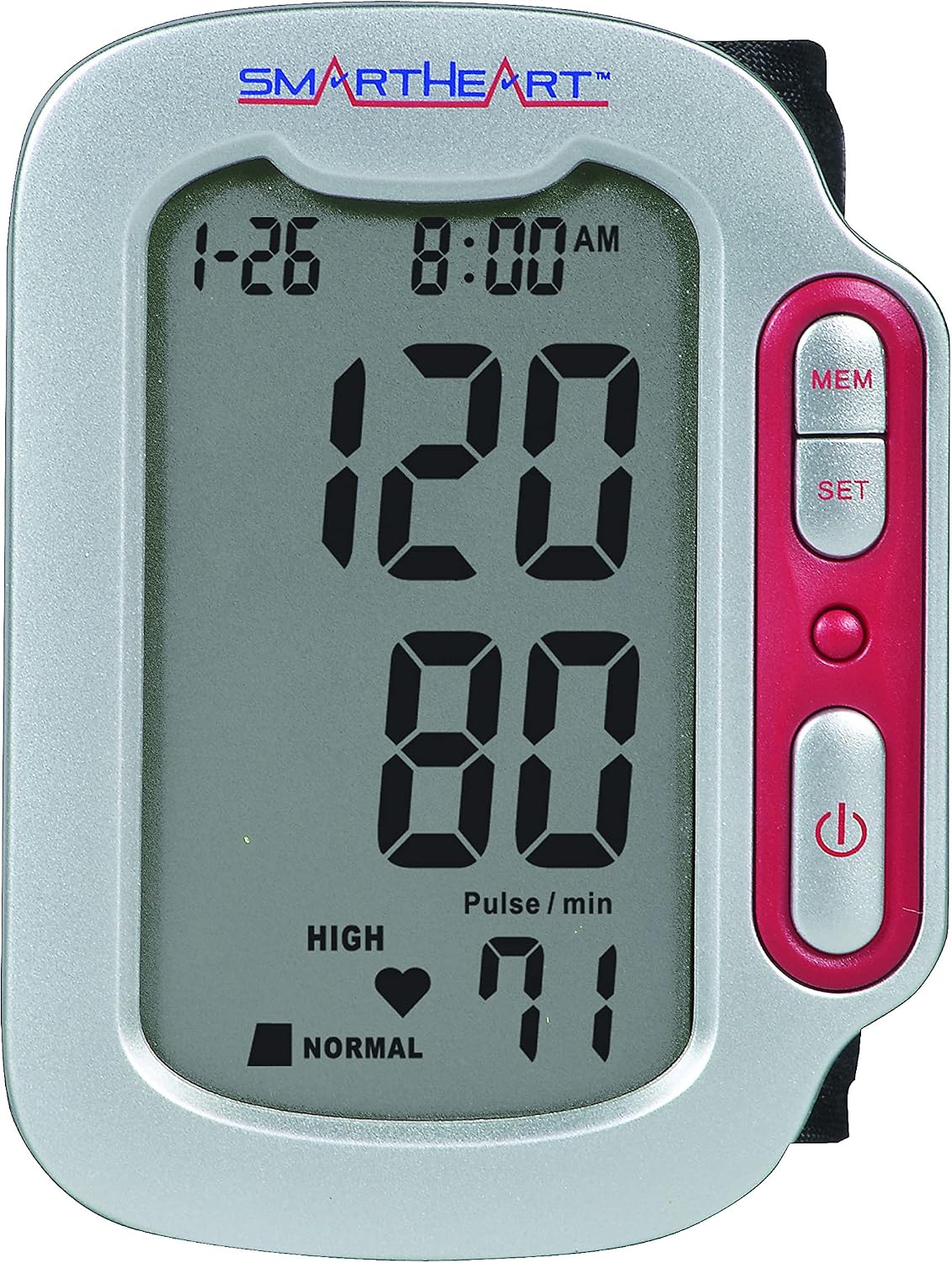 SmartHeart Automatic Wrist Digital Blood Pressure Monitor (1-Person, 90 Memory) | Adult Wrist Cuff, 90-Reading Memory, Automatic Inflation & Deflation