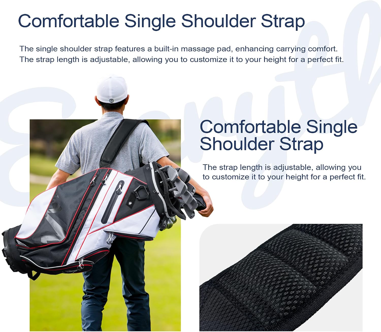 14-Way Golf Cart Bag with Organizer Divider | Full-Length Dividers, Rain Cover Included, Easy-Carry Handles, Club Organization, Cart Compatible