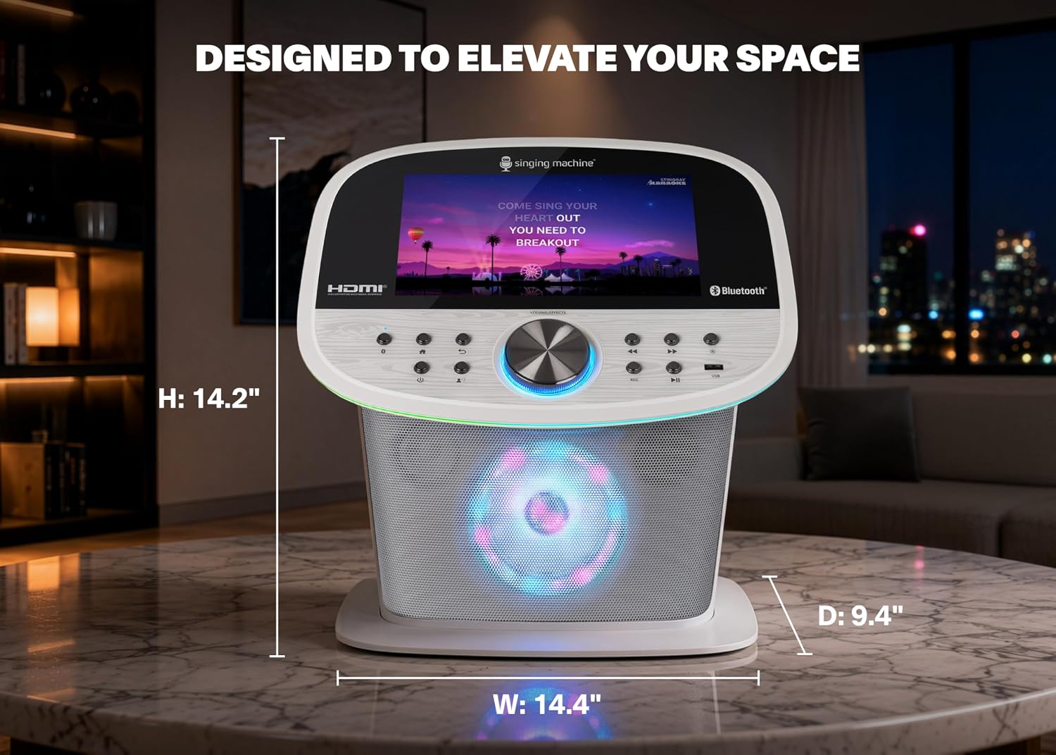 Singing Machine Karaoke Machine Screen, WiFi, Music Apps, 2 Microphones | All-in-One Karaoke Adults/Kids, Built-in Screen, 2 Wireless Mics, WiFi Enabled, App Compatible YouTube/Spotify, Home & Partie