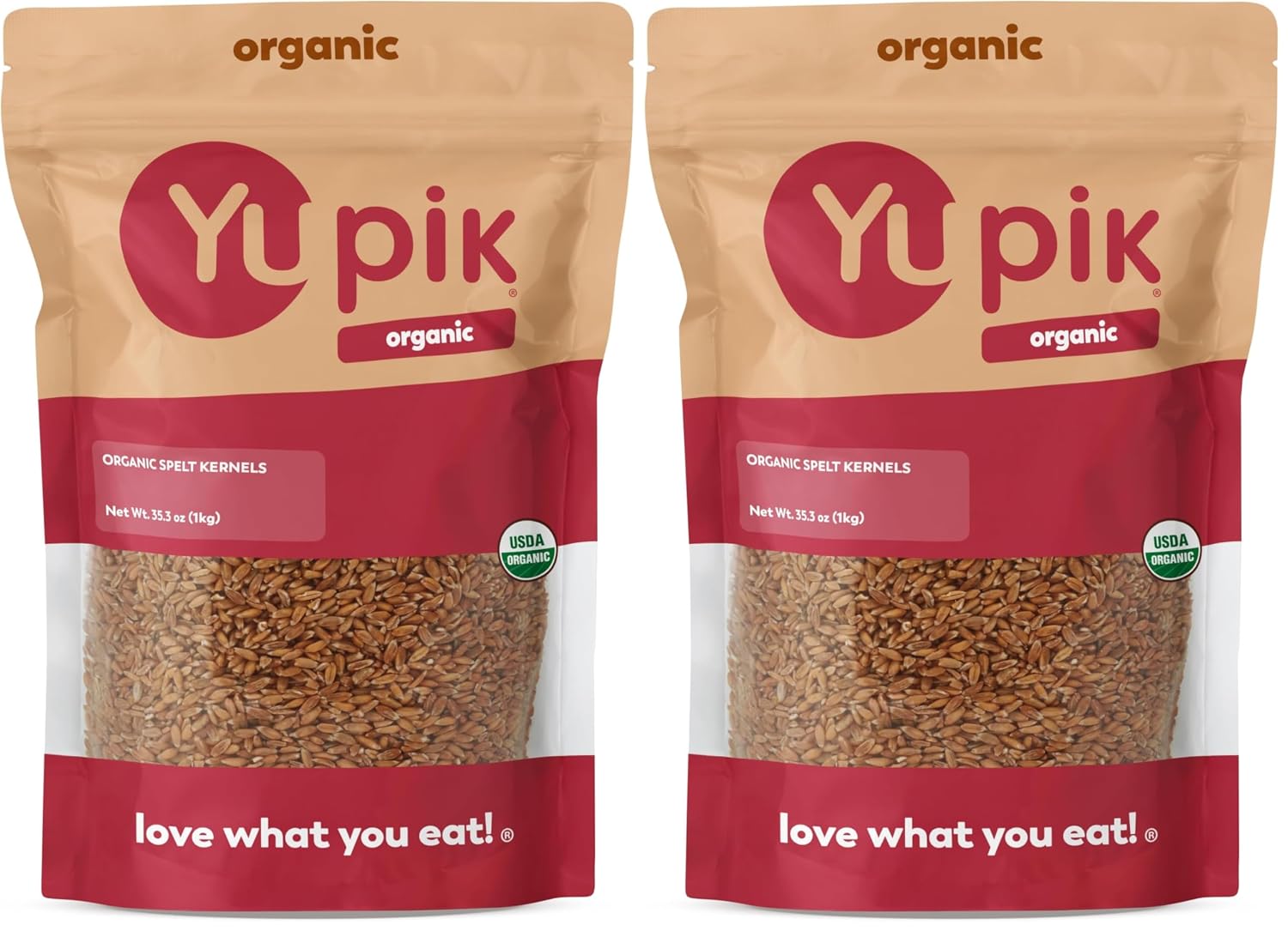 Yupik Organic Spelt Kernels, 2.2 lb (35.2 oz), Non-GMO, Kosher, Vegan, Raw Hulled Grains, Unsalted, Source of Fiber, Ideal for Baking & Cooking
