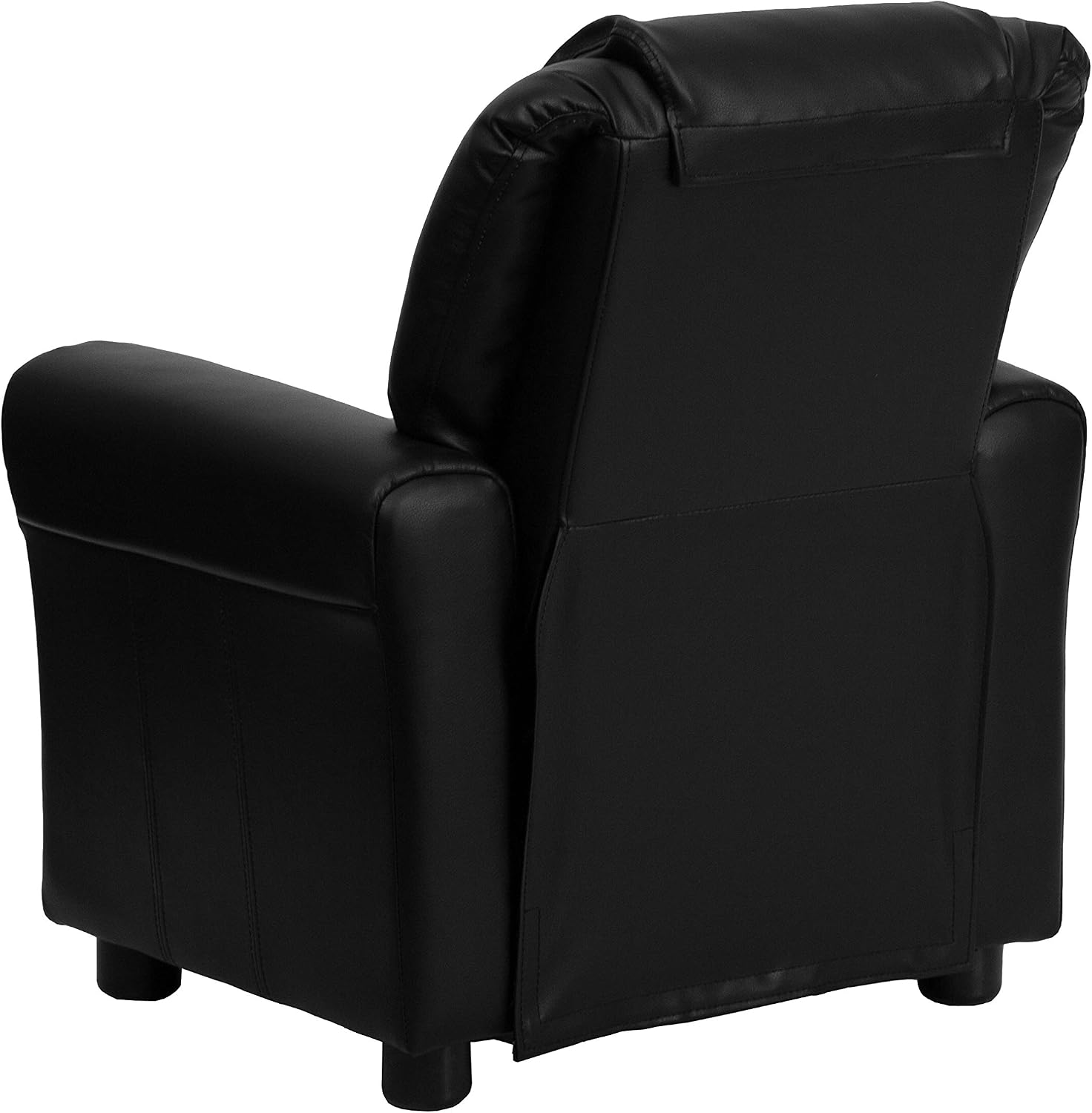Flash Furniture Vana LeatherSoft Kids Recliner with Cup Holder, Headrest, and Safety Recline, Contemporary Reclining Chair for Kids, Supports up to 90 lbs., Brown | Manual Recline, Padded Seat and Back, Child-Friendly Design, Safety Recline Feature