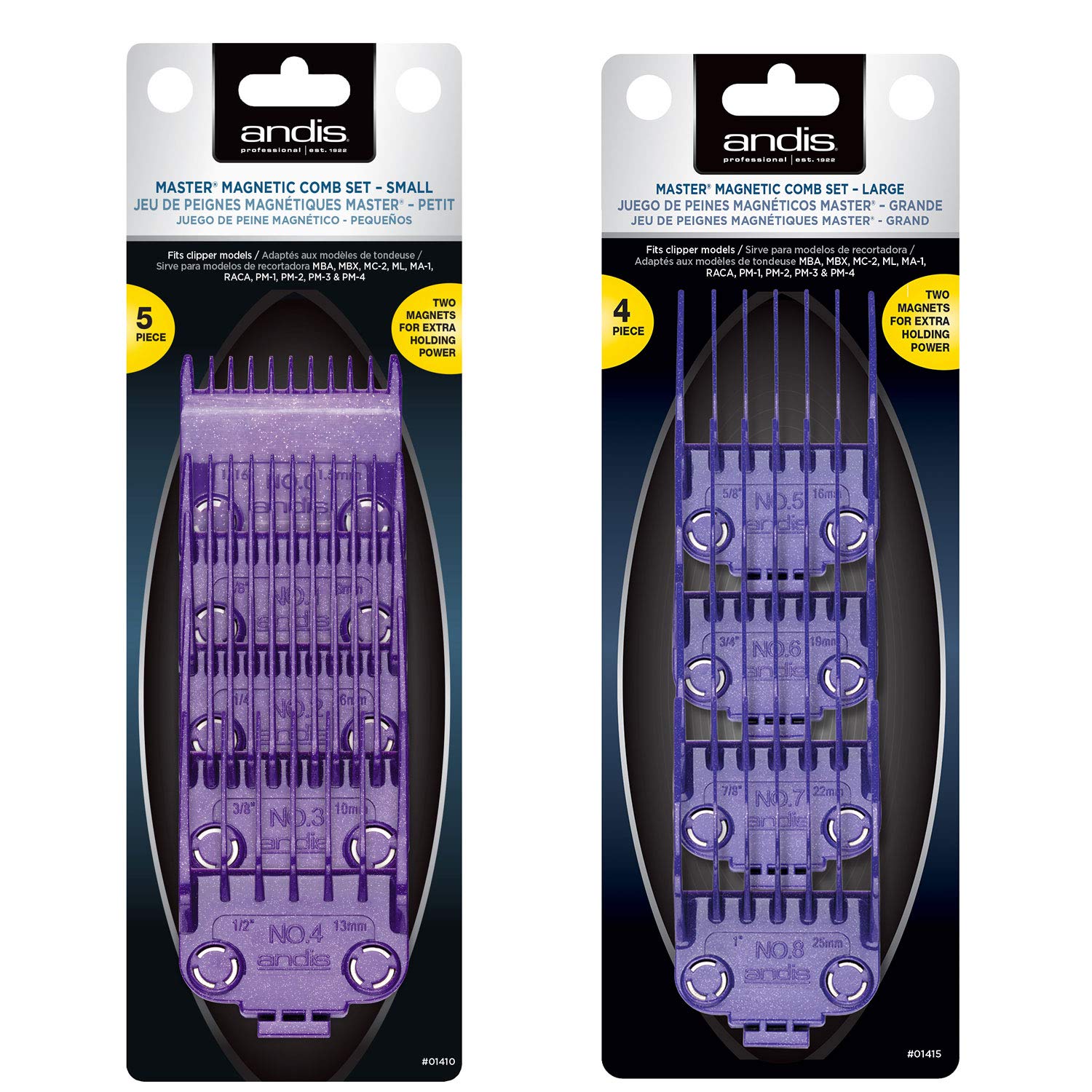Andis Andismagnetic Comb Combo, Small and Large