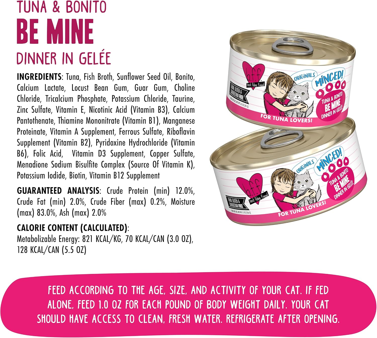 Weruva BFF Minced Natural Wet Cat Food, Batch O Besties Variety Pack, 5.5oz Can, Pack of 8