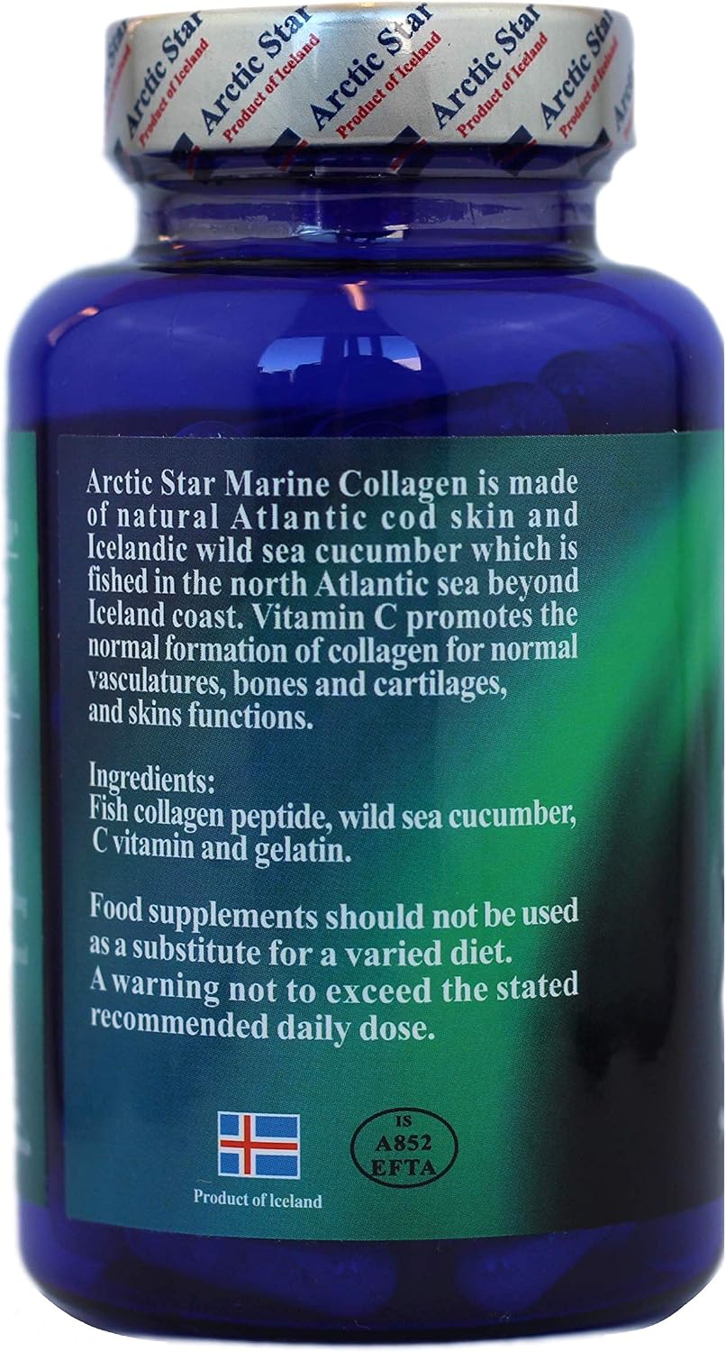 Arctic Star Marine Collagen-Vital Proteins Marine Collagen Peptides Supplement Pills for Healthy Skin Hair Nail - Hydrolyzed Collagen from Iceland