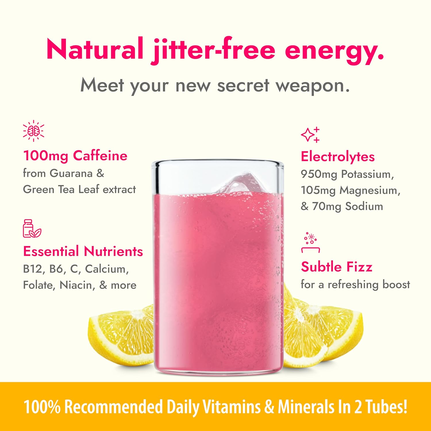 Zipfizz Energy Drink Powder, 20 Pack B12 Electrolyte - Pink Lemonade | Hydration tubes with vitamin drink benefits, 100mg caffeine, B12, electrolytes, & no artificial sugar for active lifestyle