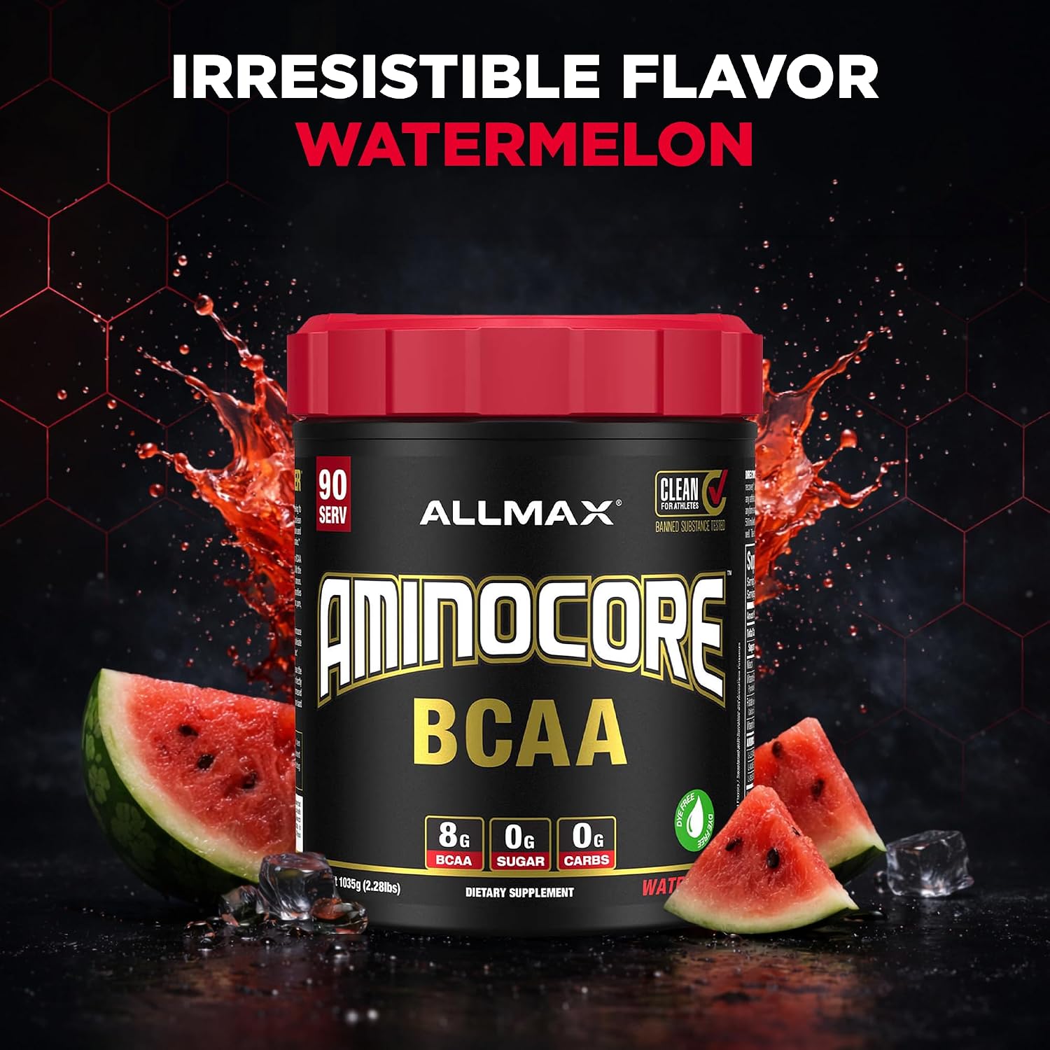 ALLMAX AMINOCORE BCAA Powder, Watermelon, 90 Servings, 1035 g
